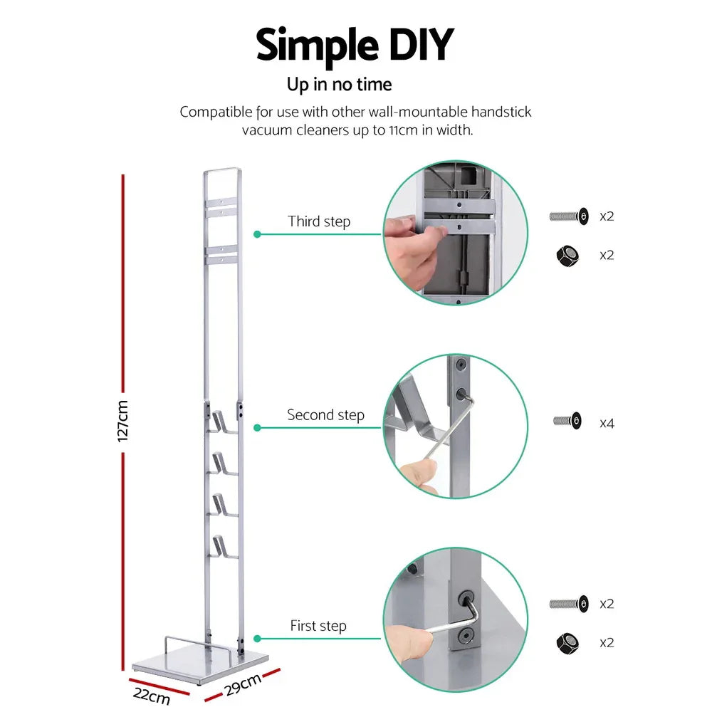 Artiss Freestanding Dyson Vacuum Cleaner Stand for V6 7 8 10 11 Silver - Mekamart Australia