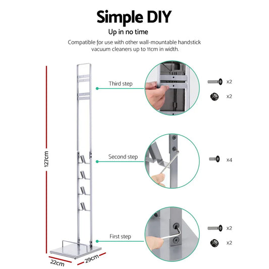 Artiss Freestanding Dyson Vacuum Cleaner Stand for V6 7 8 10 11 Silver - Mekamart Australia