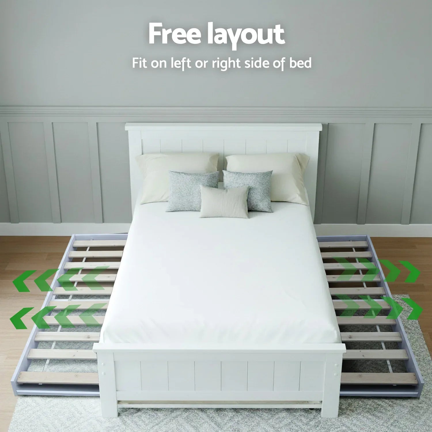 Artiss King Single Bed Frame and Bedside Table White - Mekamart Australia