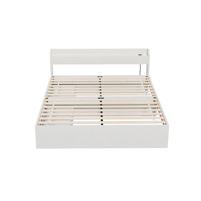 Artiss Bed Frame Queen Size Mattress Base wtih Charging Ports 2 Storage Drawers - Mekamart Australia