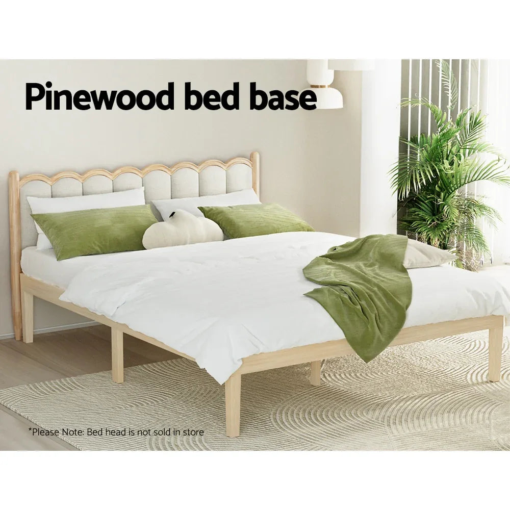 Artiss Bed Frame Double Size Wooden Base Mattress Platform Timber Pine BRUNO - Mekamart Australia
