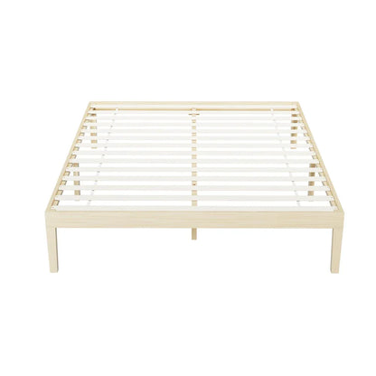 Artiss Bed Frame Queen Size Wooden Base Mattress Platform Timber Pine BRUNO - Mekamart Australia