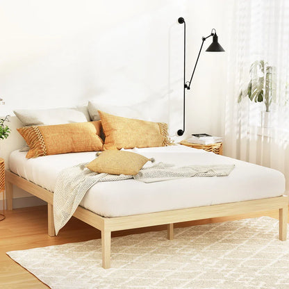 Artiss Bed Frame Queen Size Wooden Base Mattress Platform Timber Pine BRUNO - Mekamart Australia
