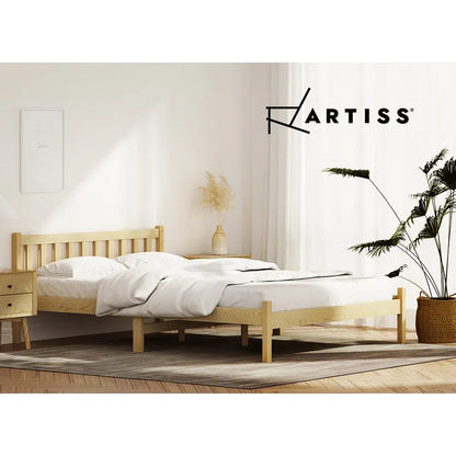 Artiss Bed Frame Double Size Wooden Oak SOFIE - Mekamart Australia