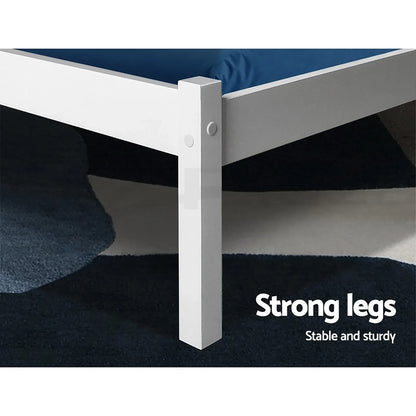 Artiss Bed Frame Queen Size Wooden White SOFIE - Mekamart Australia