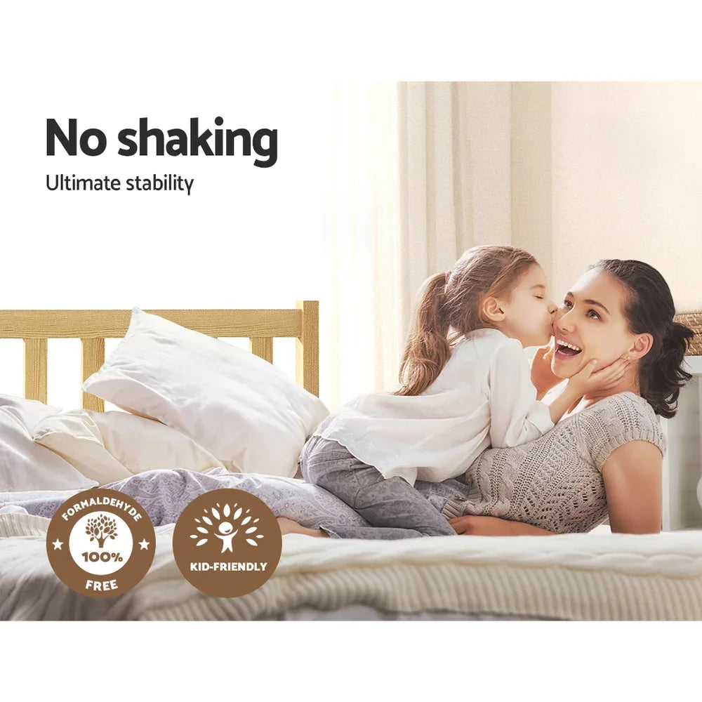 Artiss Bed Frame Single Size Wooden Oak SOFIE - Mekamart Australia