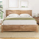 Artiss Bed Frame Queen Size Wooden Acacia Wood OATMEAL - Mekamart Australia