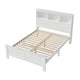 Artiss Bed Frame Double Size Wooden with 3 Shelves Bed Head White - Mekamart Australia