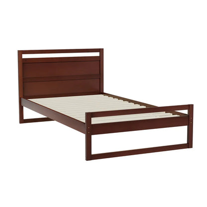 Artiss Bed Frame King Single Size Wooden Walnut WITTON - Mekamart Australia