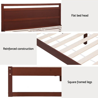 Artiss Bed Frame King Single Size Wooden Walnut WITTON - Mekamart Australia