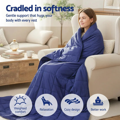 Giselle Bedding Weighted Blanket 11KG Kids Adults Heavy Gravity Relax Calm Blue - Mekamart Australia