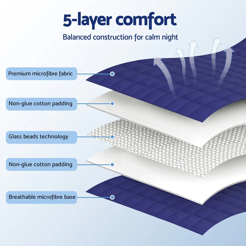 Giselle Bedding Weighted Blanket 9KG Kids Adults Heavy Gravity Relax Calm Blue - Mekamart Australia