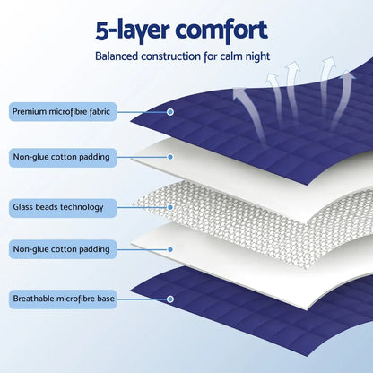 Giselle Bedding Weighted Blanket 9KG Kids Adults Heavy Gravity Relax Calm Blue - Mekamart Australia
