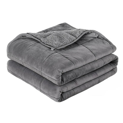 Giselle 5.5KG Weighted Blanket Adults Kid Anti Anxiety Gravity Blankets Sherpa Fleece - Mekamart Australia