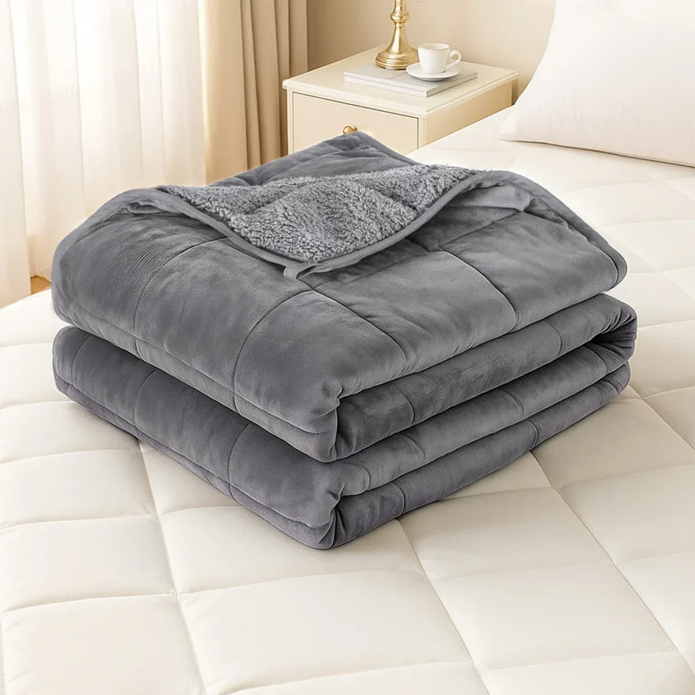 Giselle 6.8KG Weighted Blanket Adults Kid Anti Anxiety Gravity Blankets Sherpa Fleece - Mekamart Australia