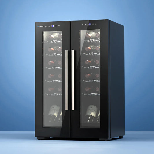 Devanti Wine Fridge Cooler Dual Zone 24 Bottles - Mekamart Australia