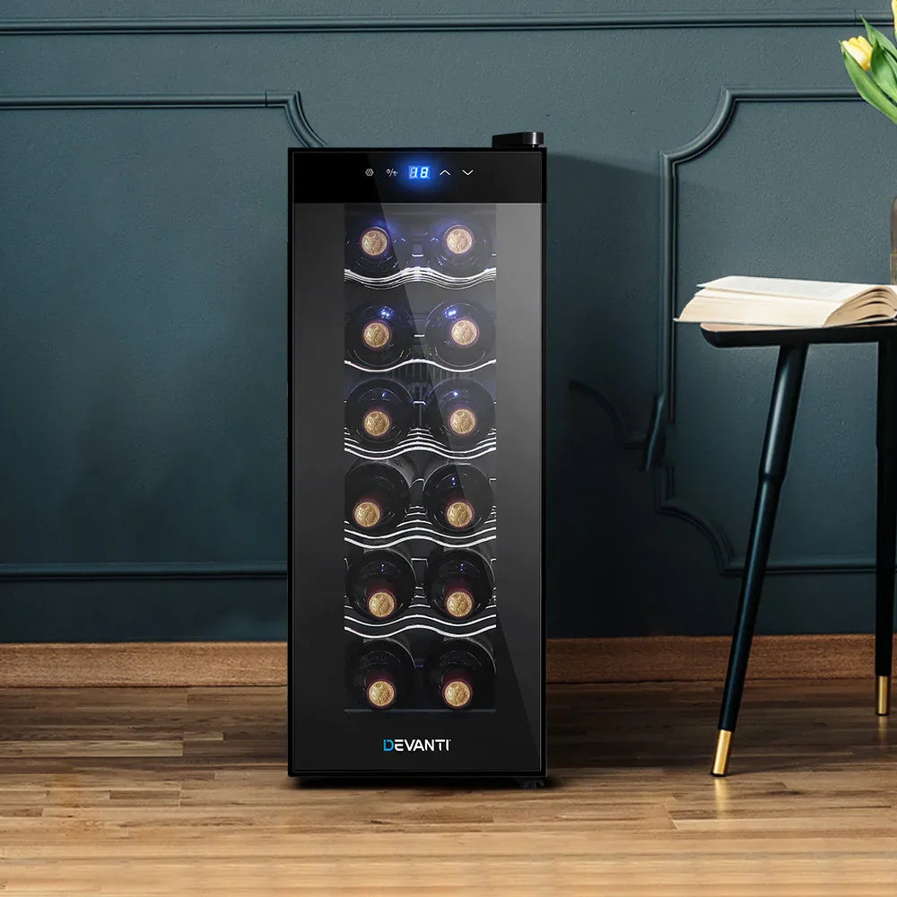 Devanti Wine Fridge Cooler 12 Bottles - Mekamart Australia