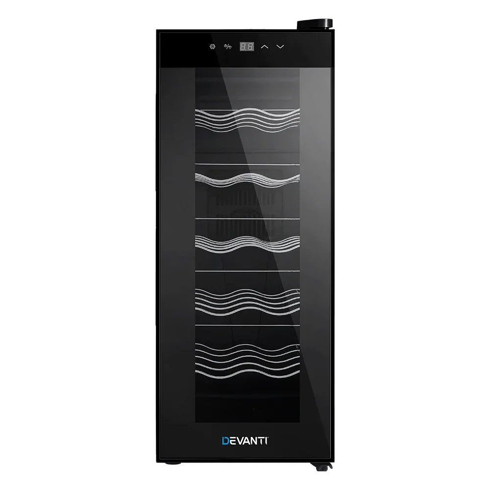 Devanti Wine Fridge Cooler 12 Bottles - Mekamart Australia