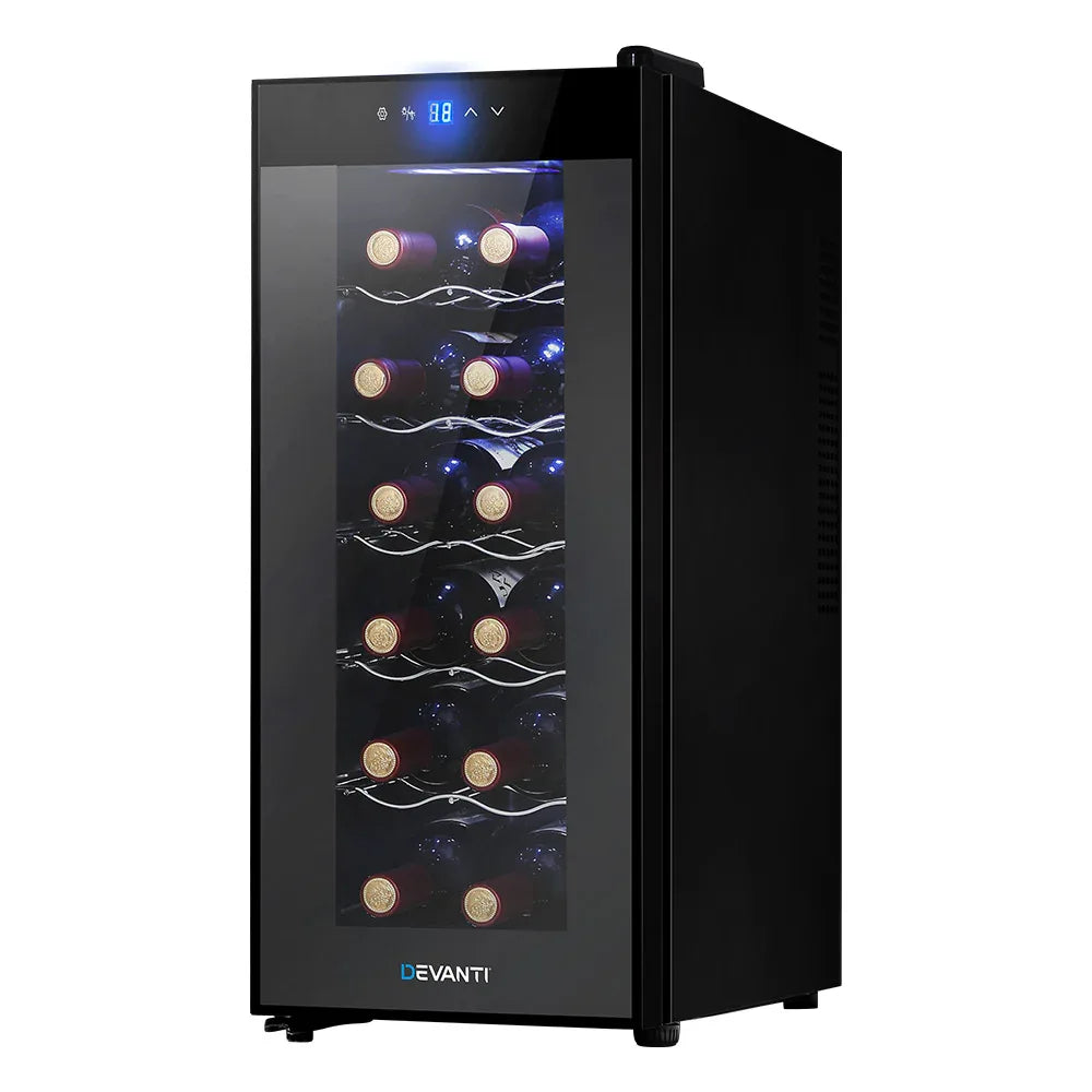 Devanti Wine Fridge Cooler 12 Bottles - Mekamart Australia