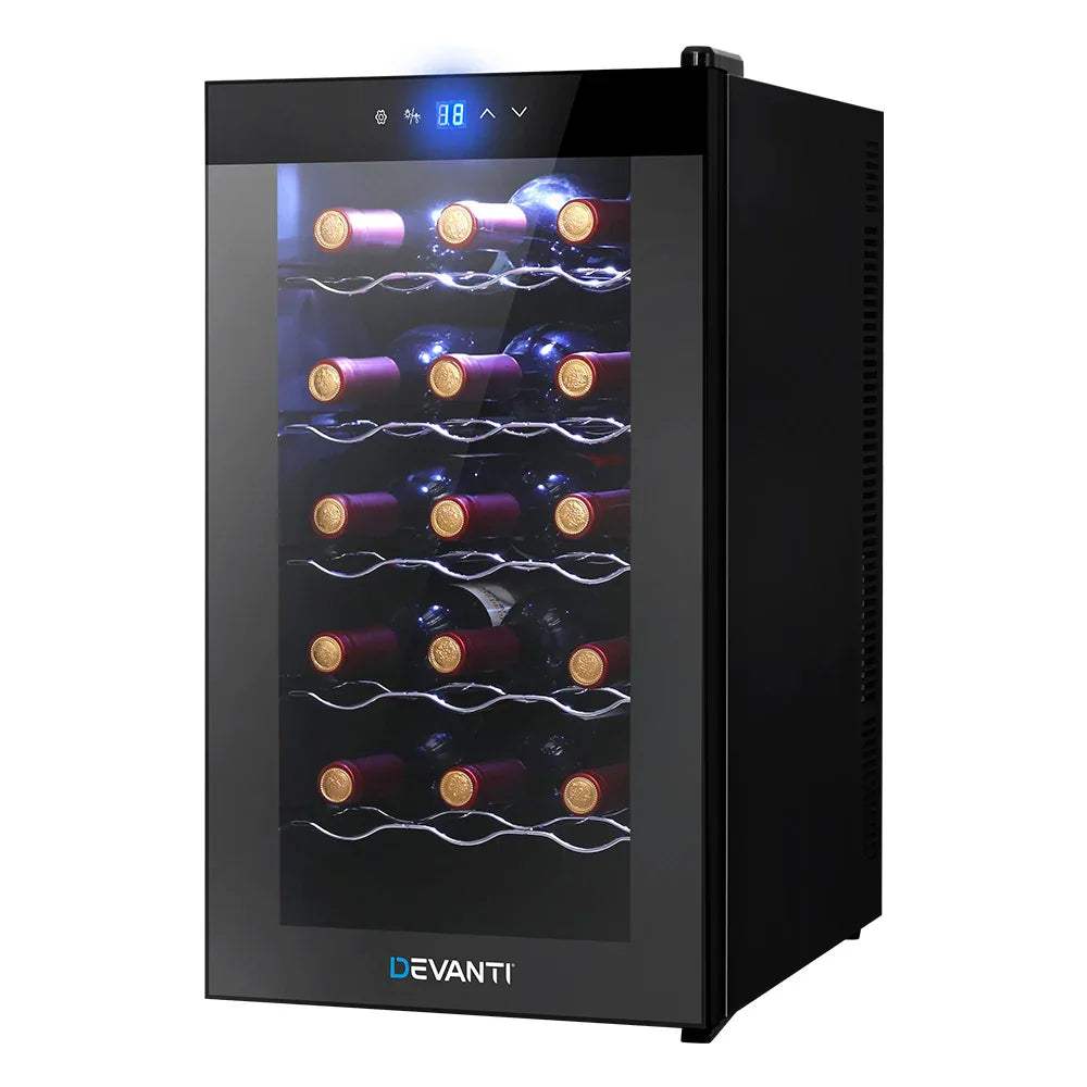 Devanti Wine Fridge Cooler 18 Bottles - Mekamart Australia
