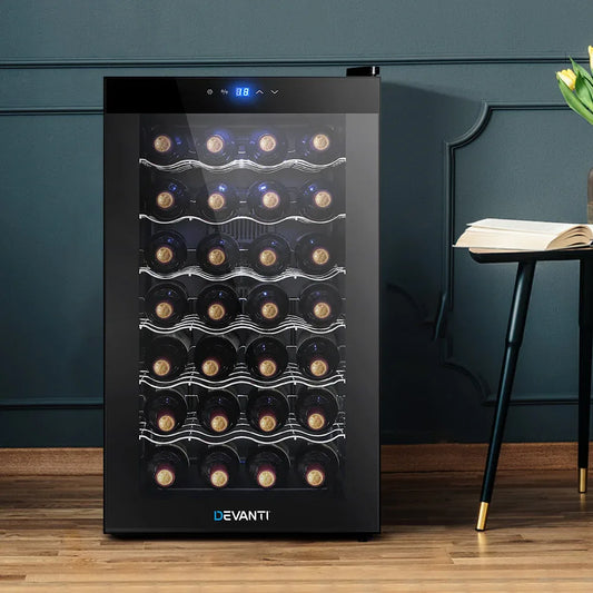 Devanti Wine Fridge Cooler 28 Bottles - Mekamart Australia