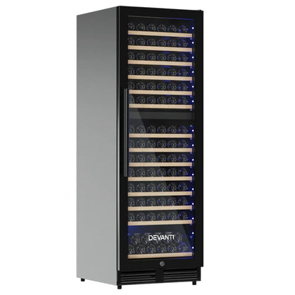 Devanti Wine Fridge Cooler Dual Zone 154 Bottles - Mekamart Australia