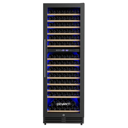 Devanti Wine Fridge Cooler Dual Zone 154 Bottles - Mekamart Australia