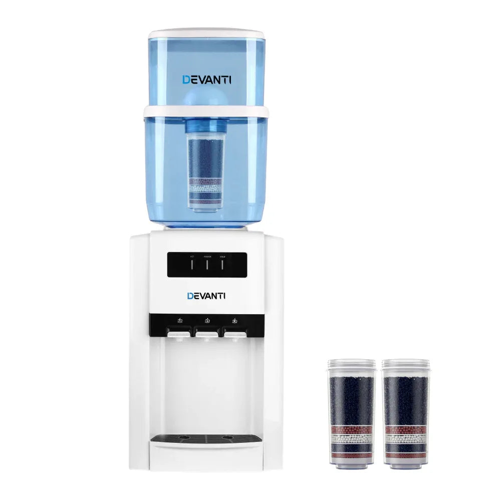 Devanti Water Cooler Dispenser Bench Top 22L w/2 Filter - Mekamart Australia
