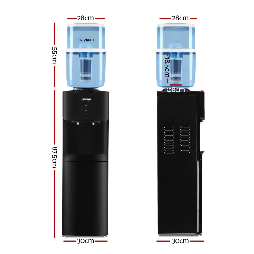 Devanti Water Cooler Dispenser Stand 22L Bottle Black - Mekamart Australia