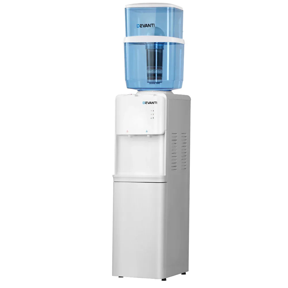 Devanti Water Cooler Dispenser Stand 22L Bottle White w/2 Filter - Mekamart Australia