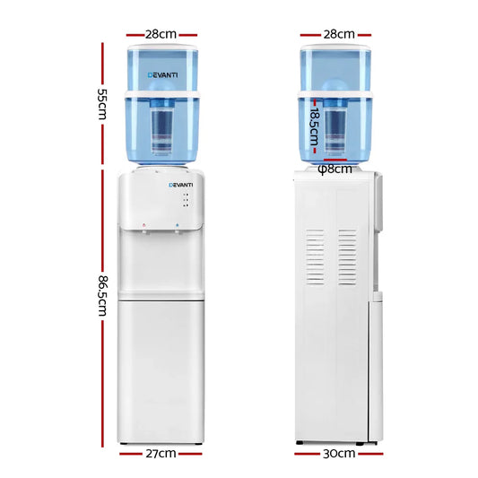 Devanti Water Cooler Dispenser Stand 22L Bottle White - Mekamart Australia