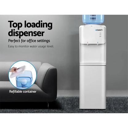 Devanti Water Cooler Dispenser Stand 22L Bottle White - Mekamart Australia