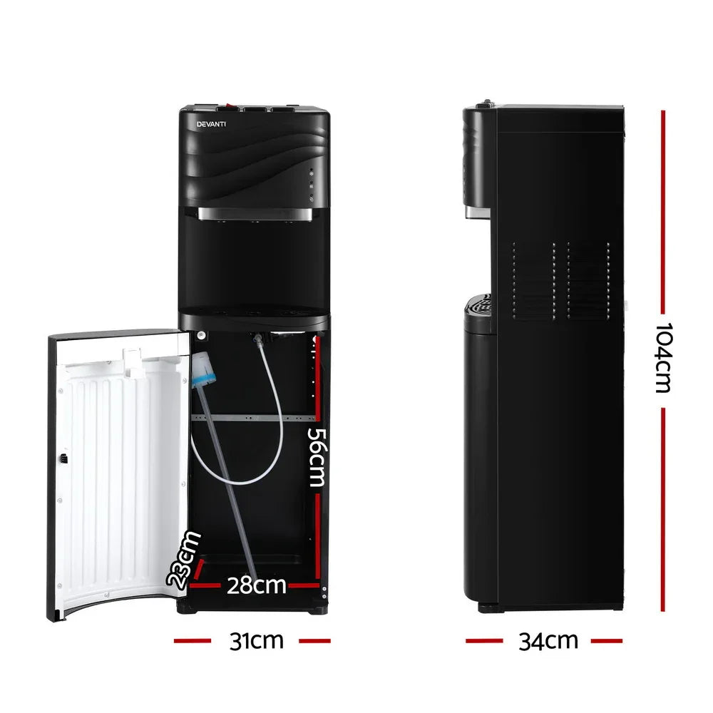 Devanti Water Cooler Dispenser Bottom Load Black - Mekamart Australia