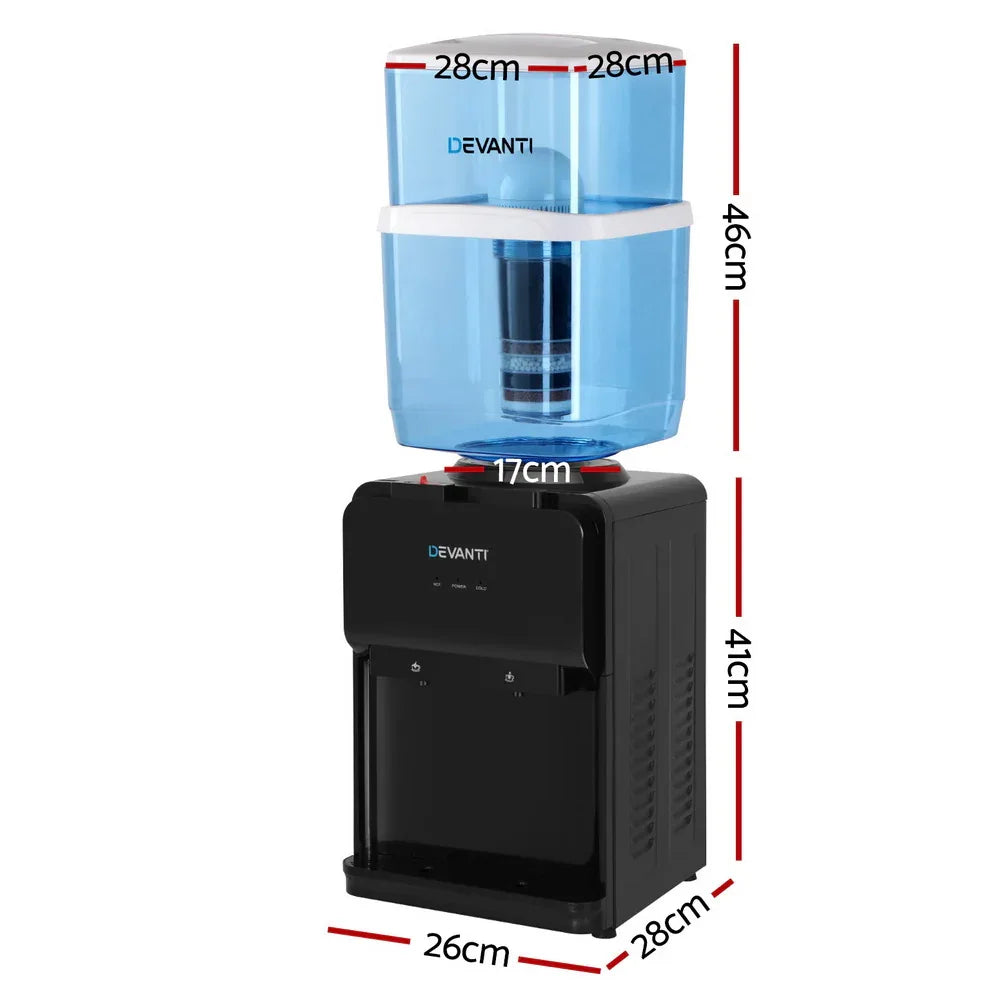 Devanti Water Cooler Dispenser Bench Top 22L Black - Mekamart Australia