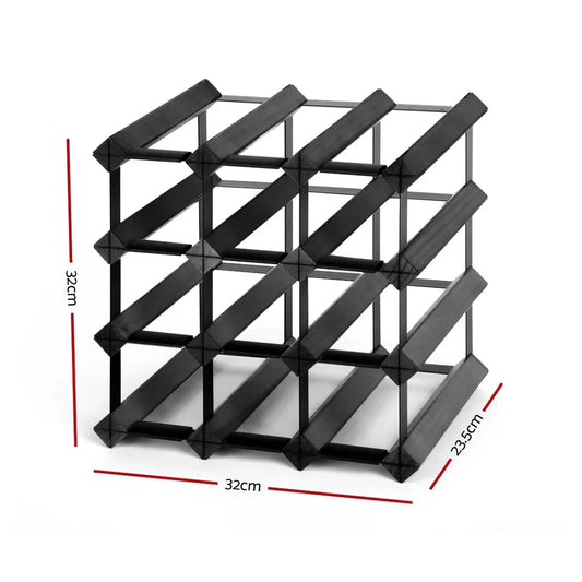 Artiss Wine Rack 12 Bottle Black - Mekamart Australia