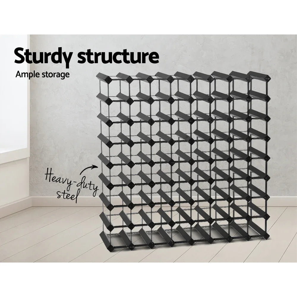 Artiss Wine Rack 72 Bottle Black - Mekamart Australia