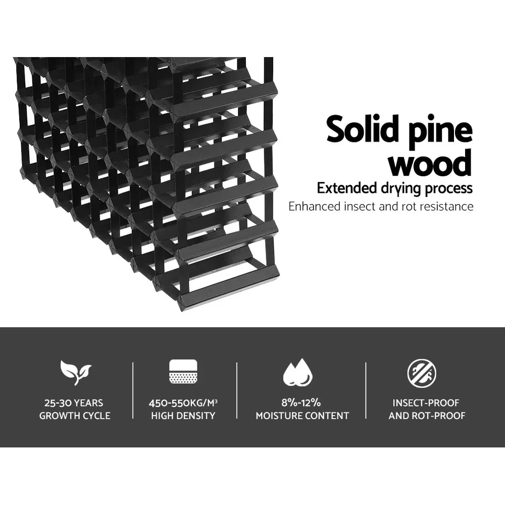 Artiss Wine Rack 72 Bottle Black - Mekamart Australia