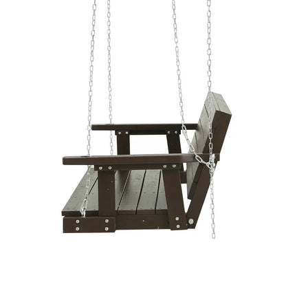 Gardeon Porch Swing Chair with Chain Outdoor Furniture 3 Seater Bench Wooden Brown - Mekamart Australia