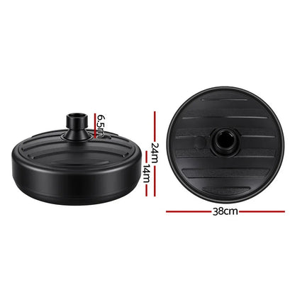 Instahut Outdoor Umbrella Base Weight Round Plastic Pole Holder 35-38mm Beach - Mekamart Australia