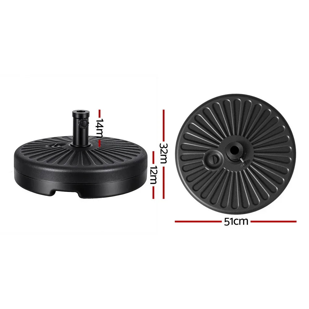 Instahut Outdoor Umbrella Base Weight Round Plastic Pole Holder 30-48mm Beach - Mekamart Australia
