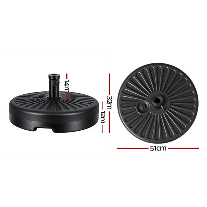 Instahut Outdoor Umbrella Base Weight Round Plastic Pole Holder 30-48mm Beach - Mekamart Australia