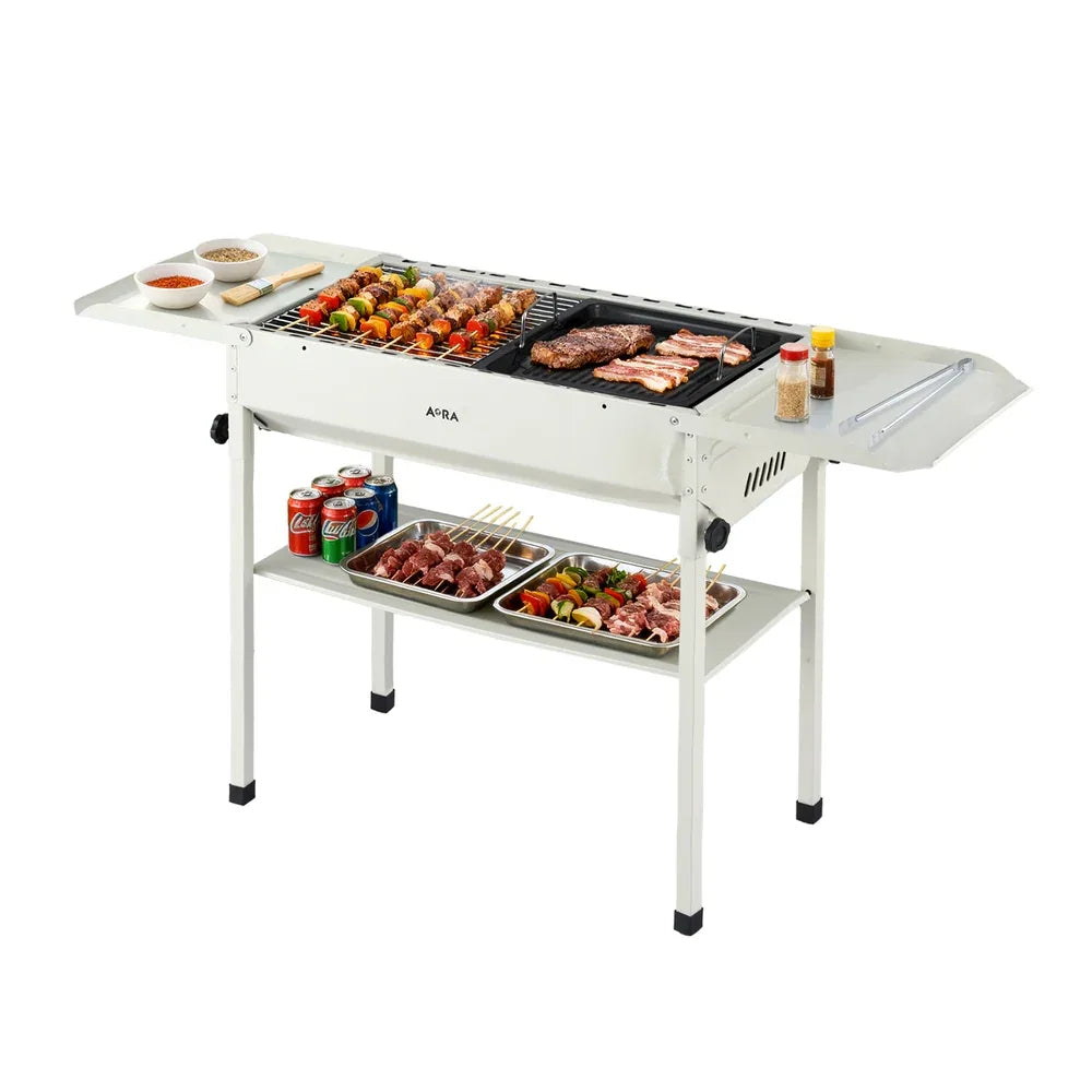 Grillz Portable BBQ Grill w/ Stainless Steel Racks & Pans for Outdoor - Mekamart Australia