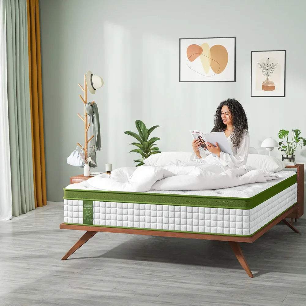 BedStory Queen 30cm Hybrid Mattress Cooling Gel Memory Foam 5 Zone Pocket Spring Bed Temperature Regulating - Mekamart Australia