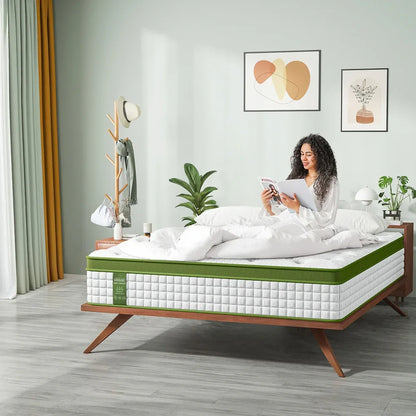 BedStory Queen 30cm Hybrid Mattress Cooling Gel Memory Foam 5 Zone Pocket Spring Bed Temperature Regulating - Mekamart Australia