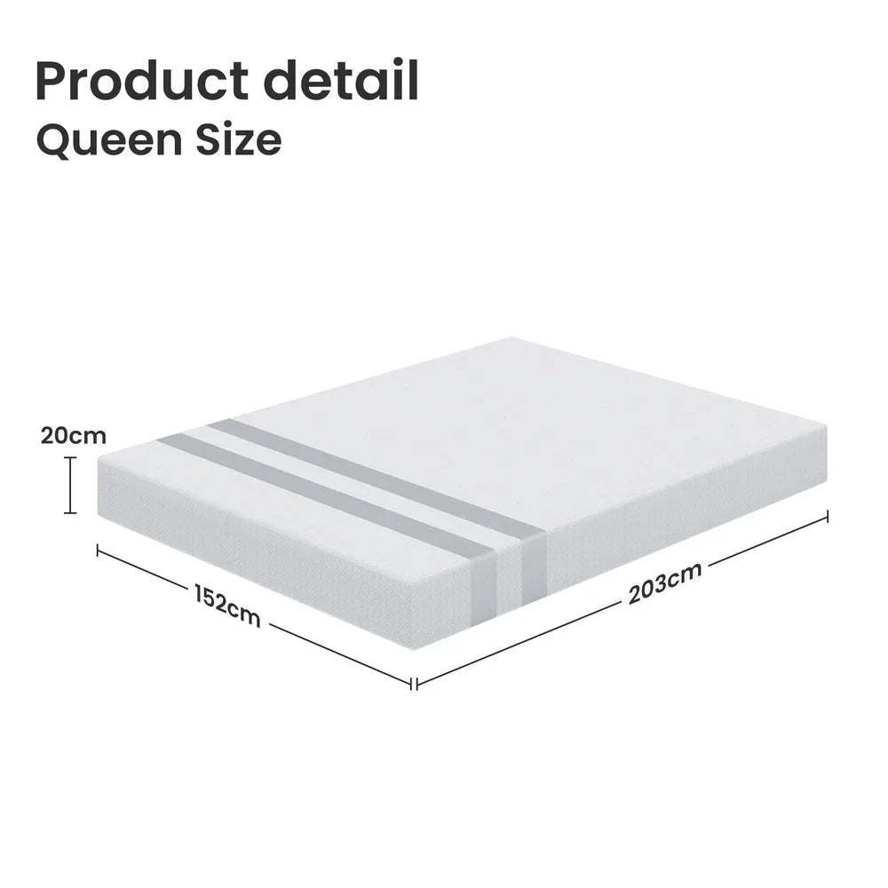 BedStory Queen Memory Foam Mattress 20cm Cooling Gel Foam Mattress in a Box Medium Soft Feel - Mekamart Australia