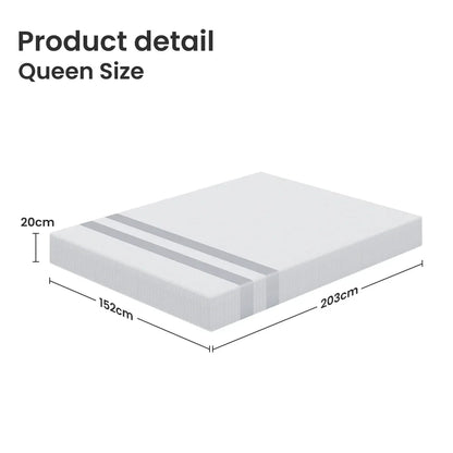 BedStory Queen Memory Foam Mattress 20cm Cooling Gel Foam Mattress in a Box Medium Soft Feel - Mekamart Australia