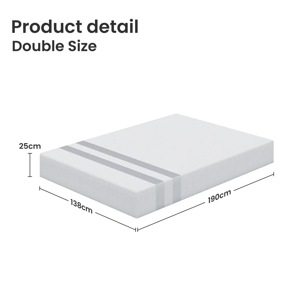 BedStory Double Memory Foam Mattress 25cm Cooling Gel Foam Mattress in a Box Medium Feel - Mekamart Australia