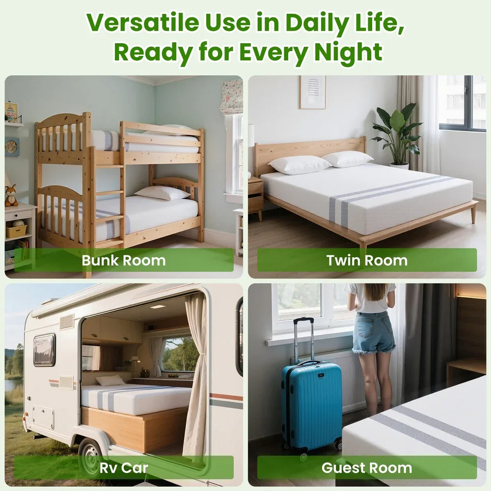 BedStory King Single Memory Foam Mattress 25cm Cooling Gel Foam Mattress in a Box Medium Feel - Mekamart Australia