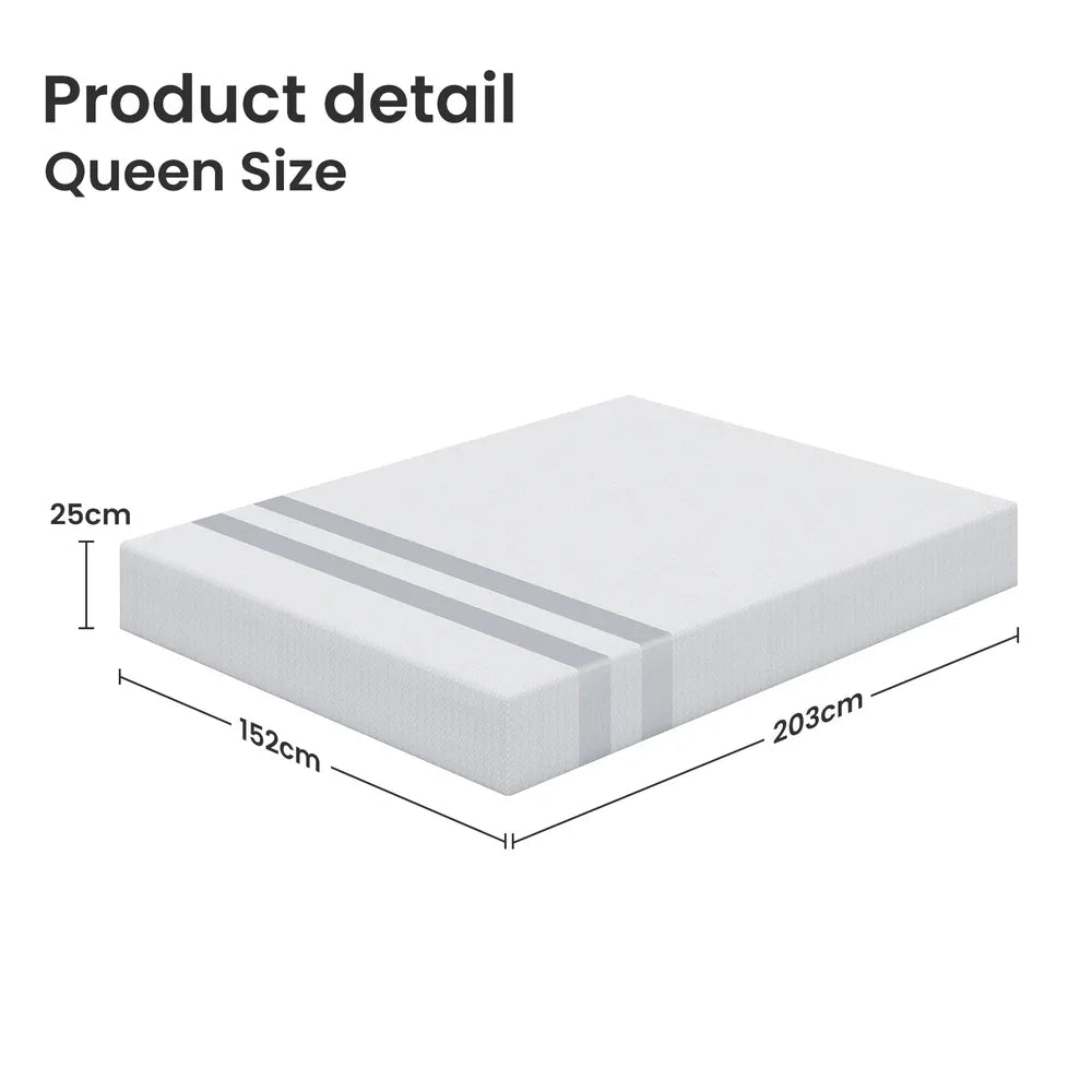 BedStory Queen Memory Foam Mattress 25cm Cooling Gel Foam Mattress in a Box Medium Feel - Mekamart Australia