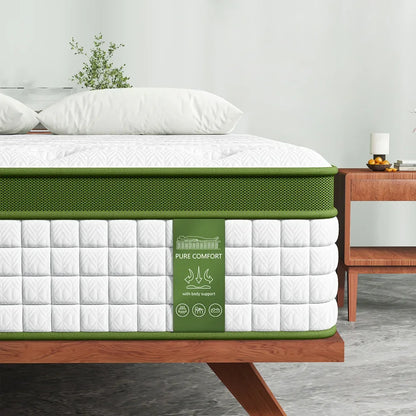 BedStory 34cm King Single Latex Hybrid Mattress Medium Firm - 5 Zone Pocket Spring Bed for Pressure Relief Motion Isolation - Mekamart Australia